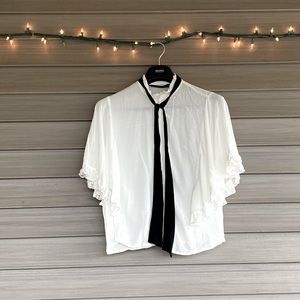 Zara Flowy White Blouse